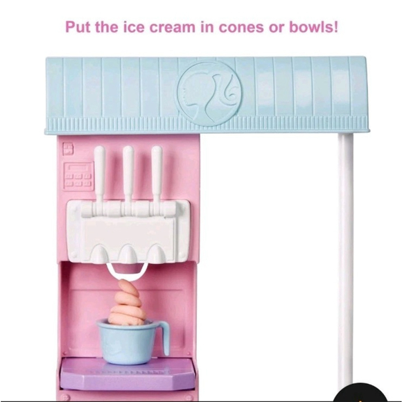 Barbie Careers Ice Cream Shop Playset with Blonde Doll, Ice Cream Machine New!! - Picture 4 of 12